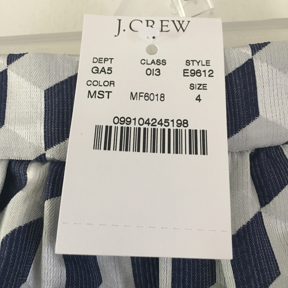 J.Crew White & Blue Geometric Pattern Skirt - Picture 3 of 5